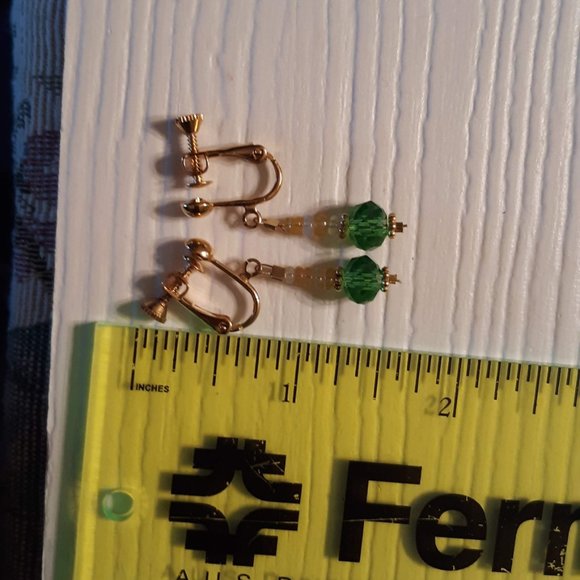 Handmade Ethiopian Welo Opal & Swarovski Crystal Clip on Earrings - Picture 3 of 3